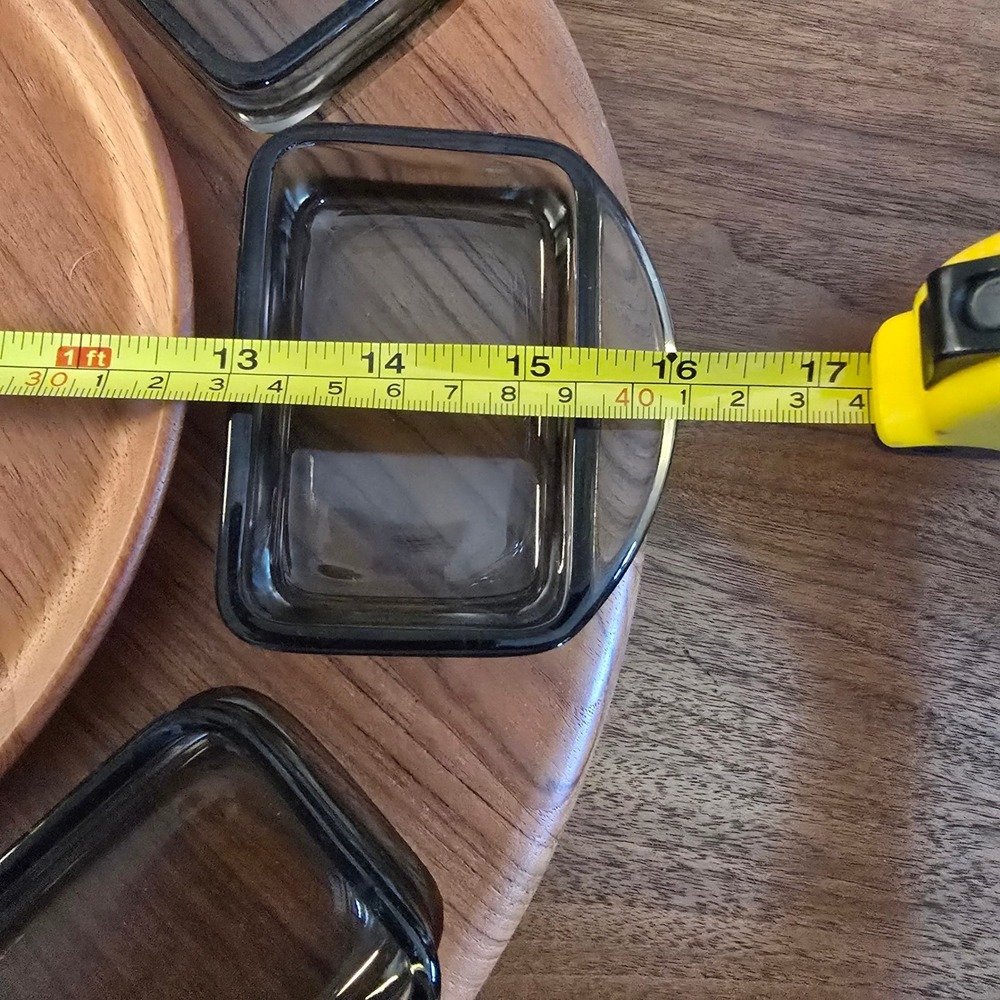 Digsmed Denmark Teak Lazy Susan 8 Smoked Glass Dishes Mid Century Modern - Picture 9 of 13